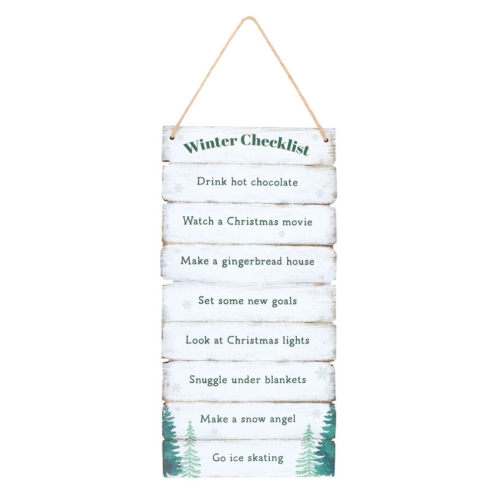 Something Different - Winter Wonderland Checklist Decorative sign - Multicolours